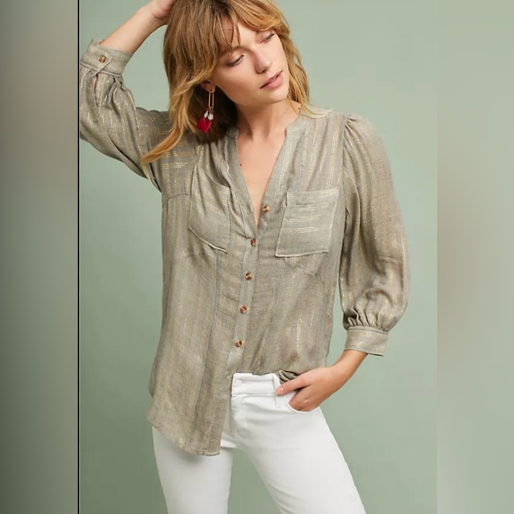 Anthropologie Akemi + Kin Itzel Metallic Oversized 00P Will fit small